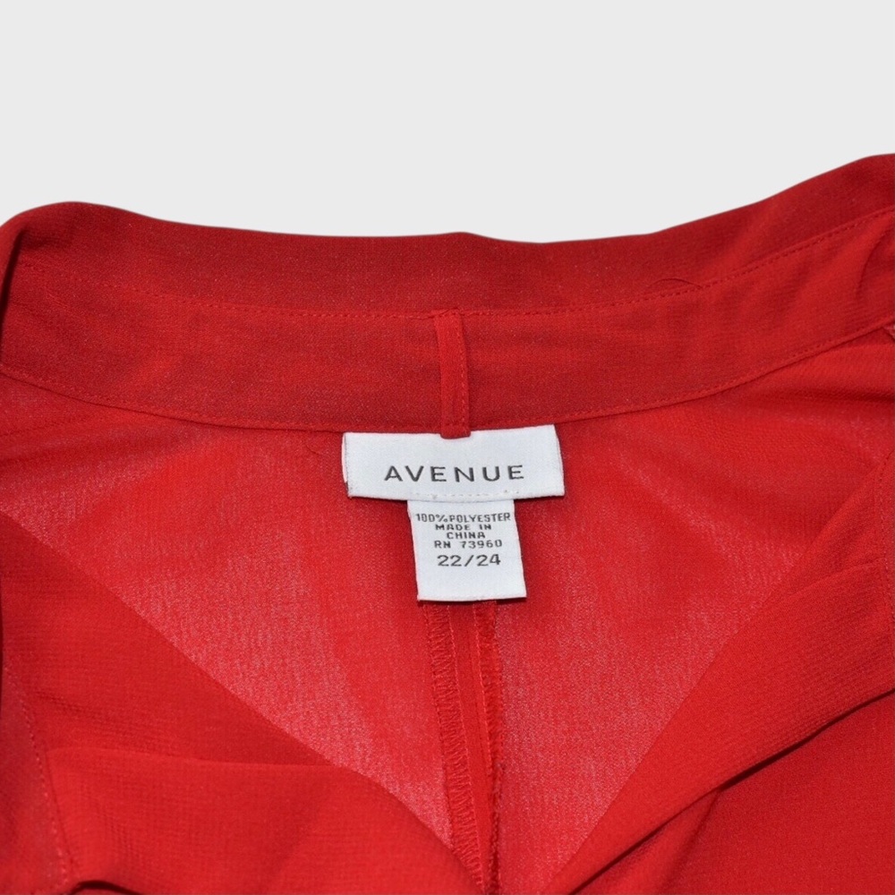 Avenue Red Button Front Blouse - image 5